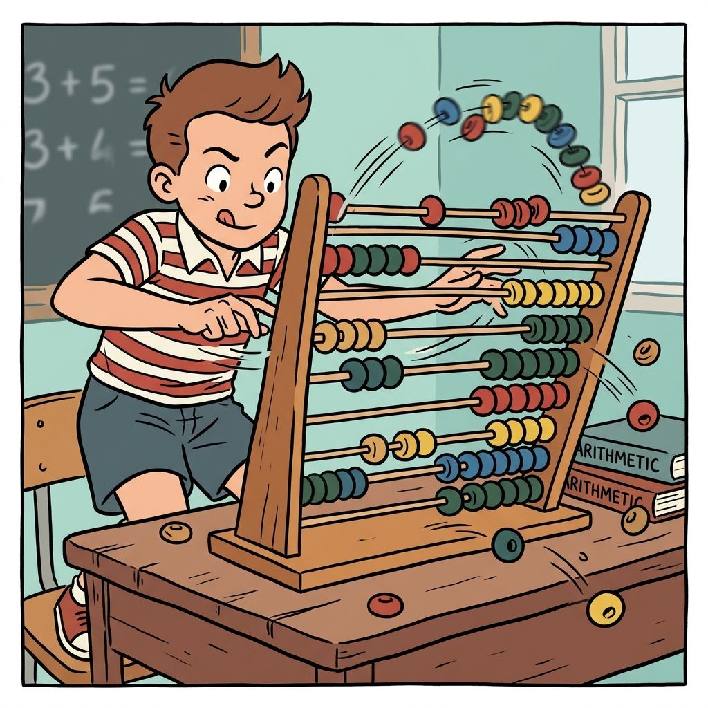 AI mnemonic illustration for the English word "abacus"