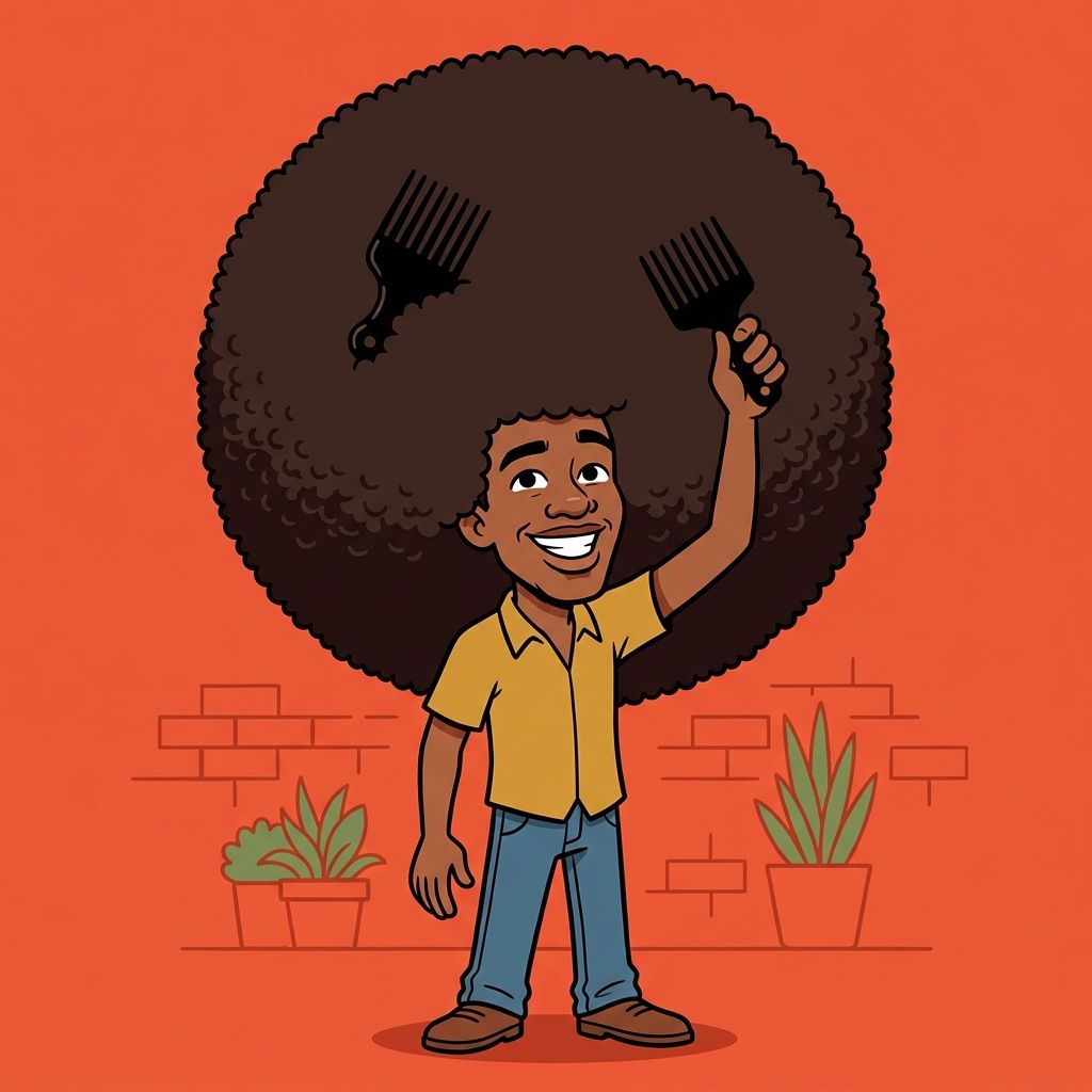AI mnemonic illustration for the English word "afro"