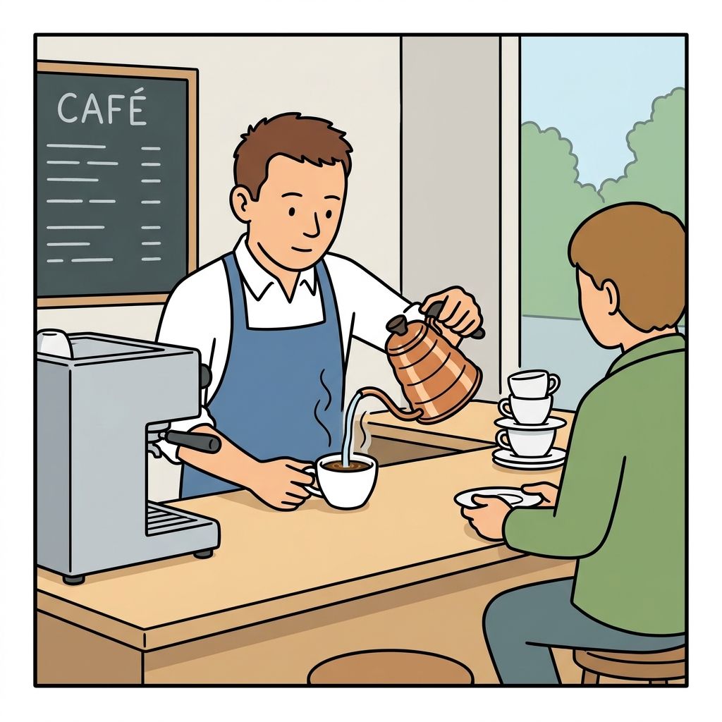 AI mnemonic illustration for the English word "americano"