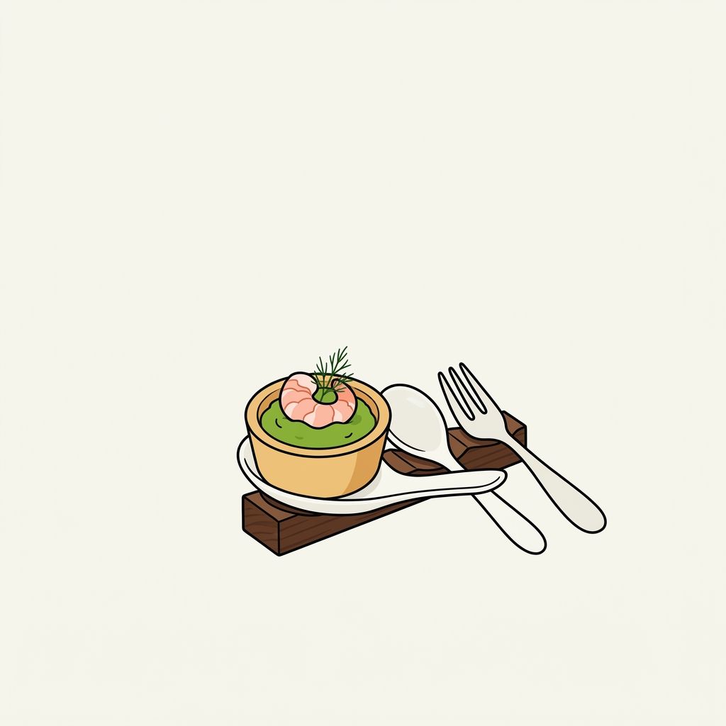 AI mnemonic illustration for the English word "amuse-bouche"