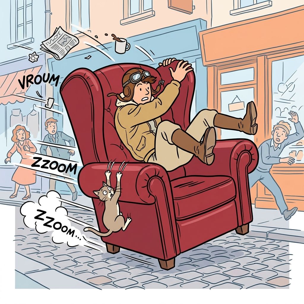 AI mnemonic illustration for the English word "armchair"