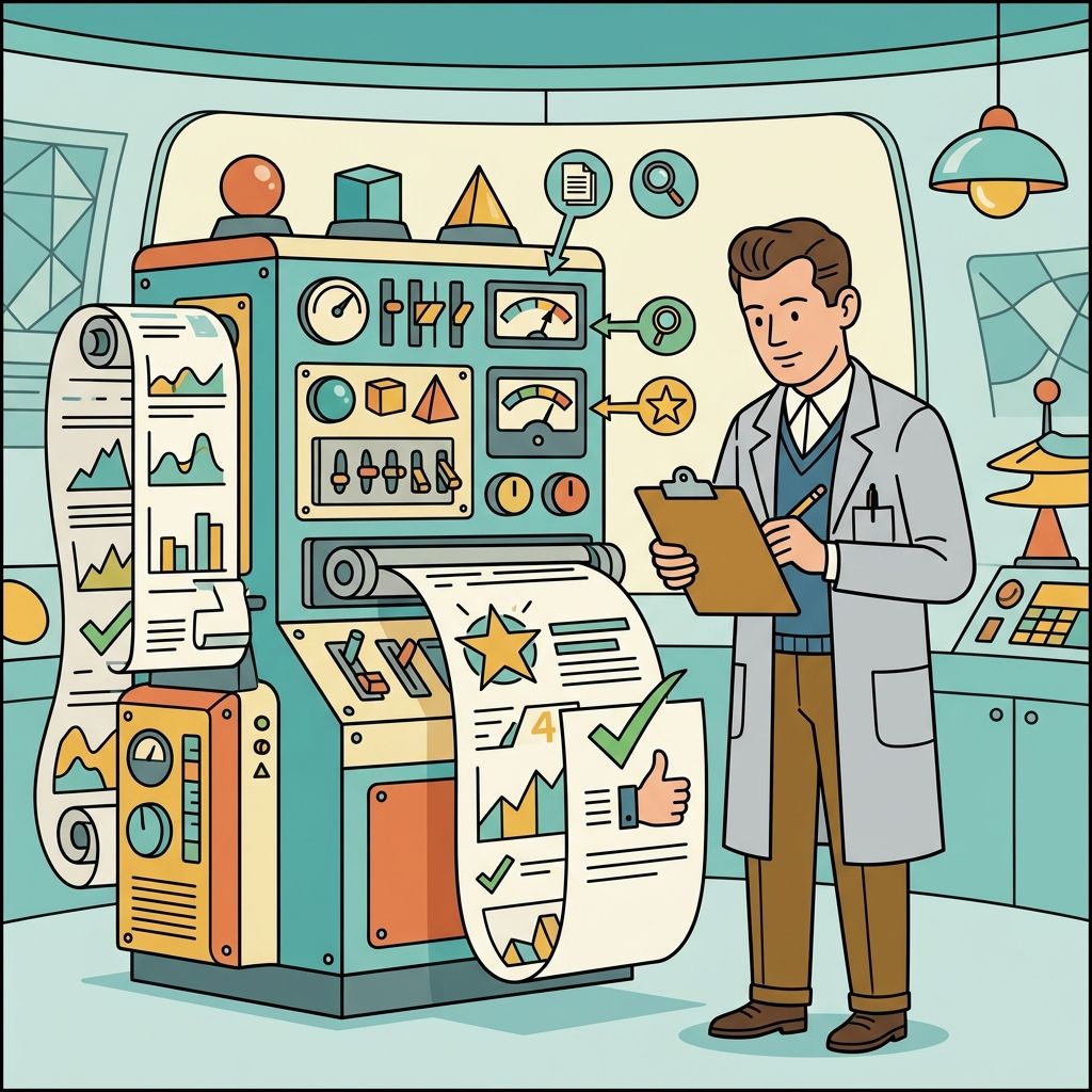 AI mnemonic illustration for the English word "assessment"