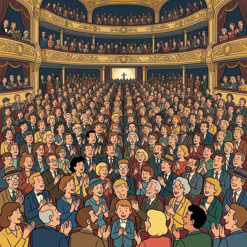 AI mnemonic illustration for the English word "audience"