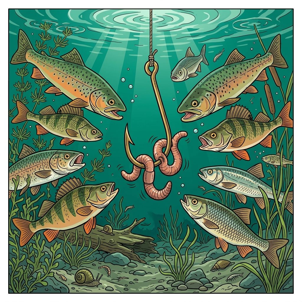 AI mnemonic illustration for the English word "bait"
