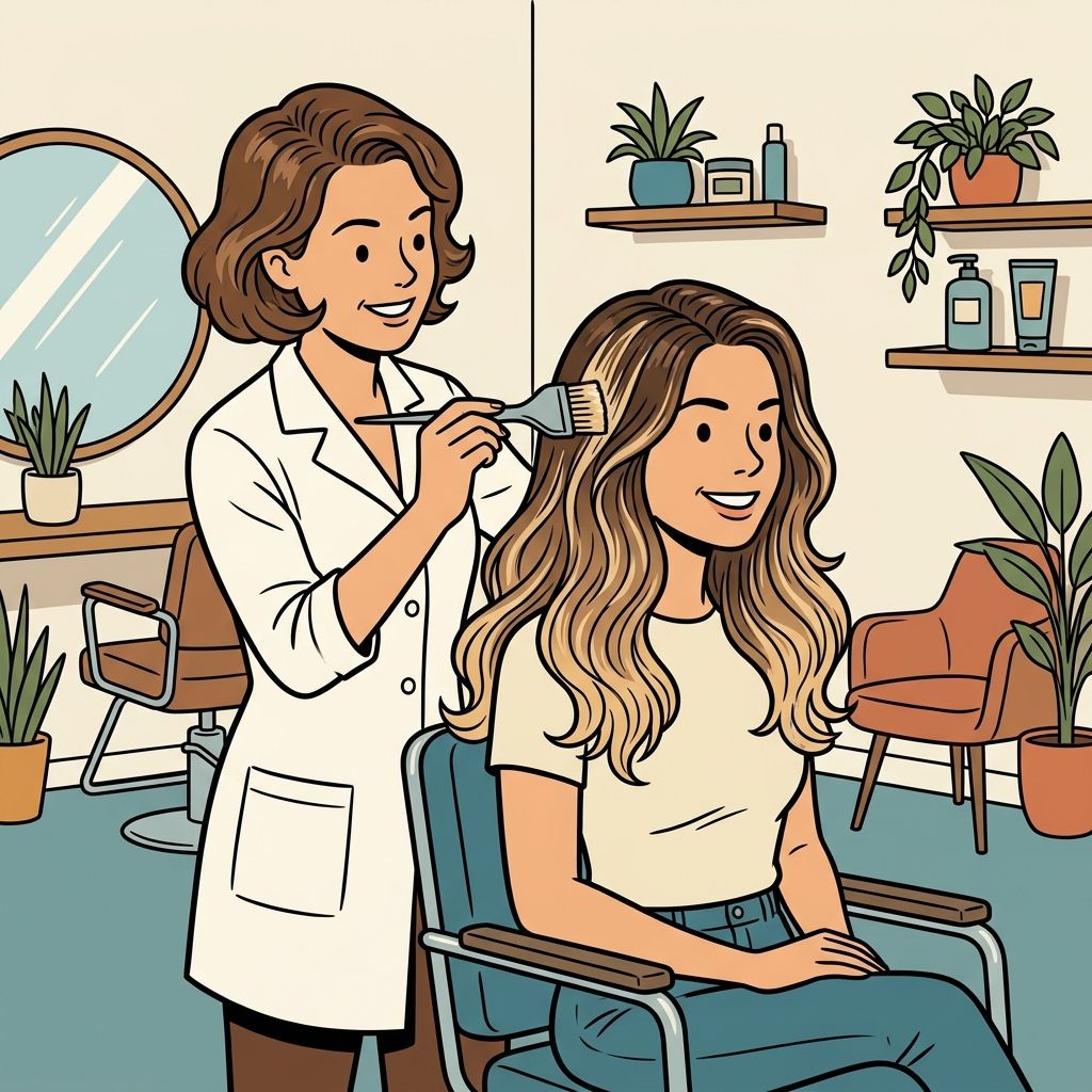 AI mnemonic illustration for the English word "balayage"
