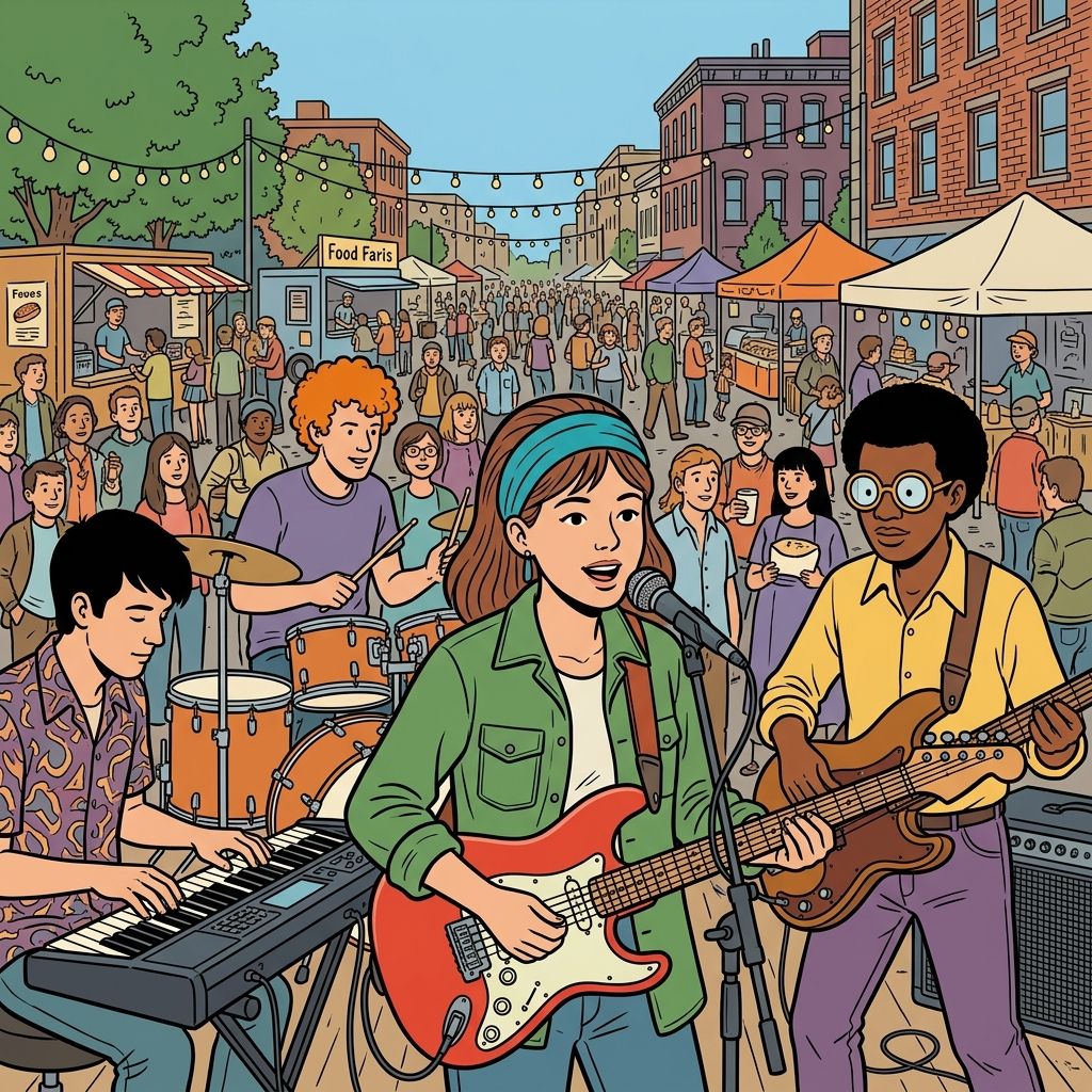 AI mnemonic illustration for the English word "band"
