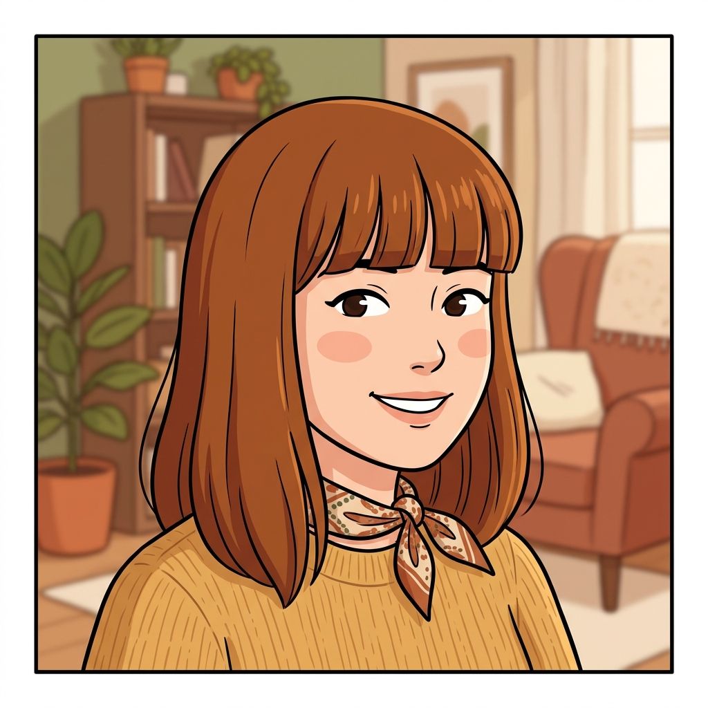 AI mnemonic illustration for the English word "bangs"