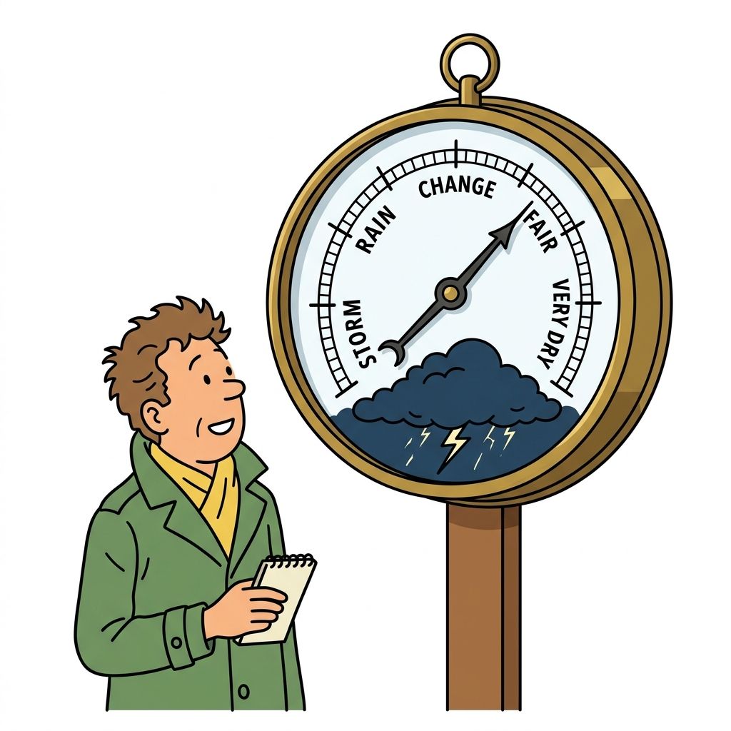 AI mnemonic illustration for the English word "barometer"