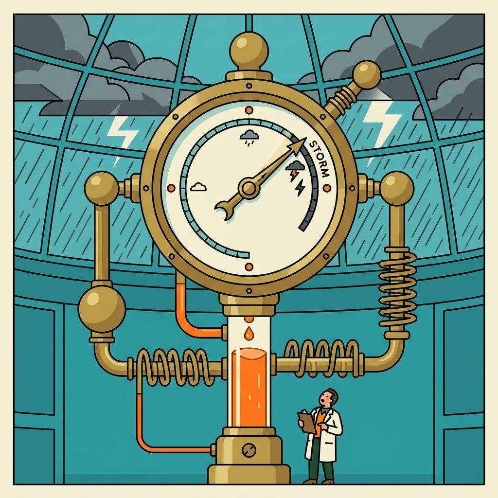 AI mnemonic illustration for the English word "barometer"