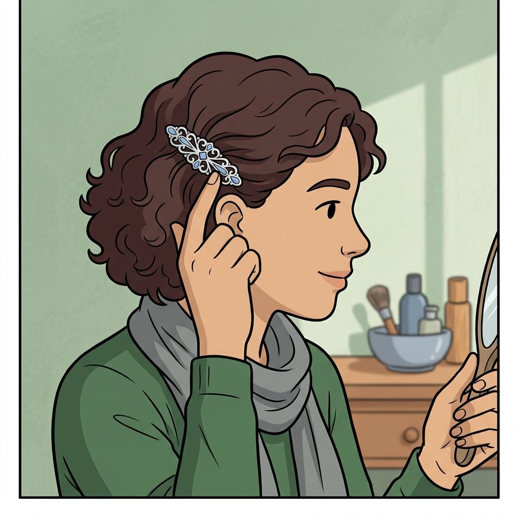 AI mnemonic illustration for the English word "barrette"