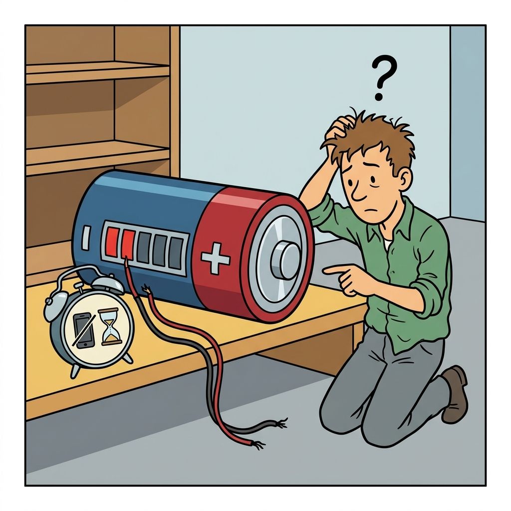 AI mnemonic illustration for the English word "battery"