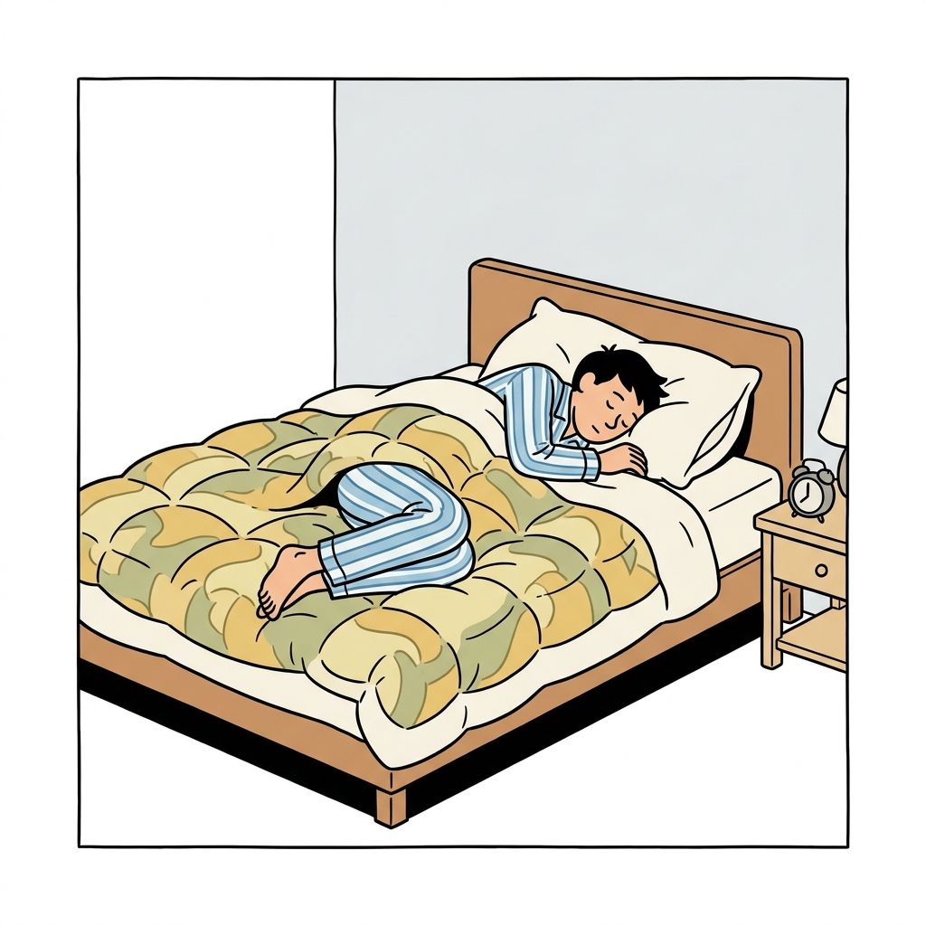 AI mnemonic illustration for the English word "bed"