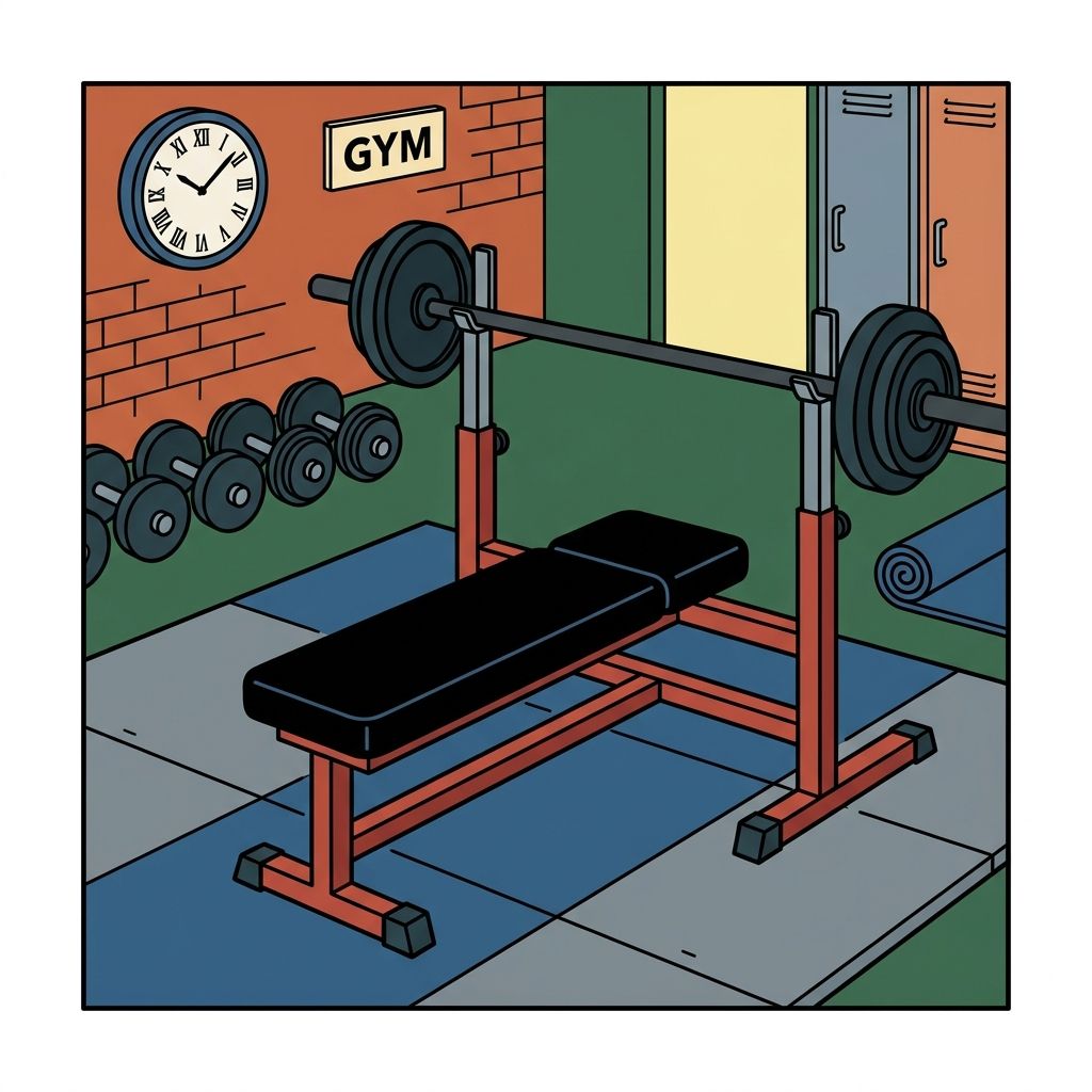 AI mnemonic illustration for the English word "bench"