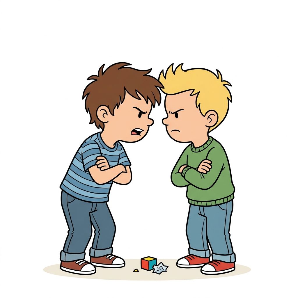 AI mnemonic illustration for the English word "bickering"
