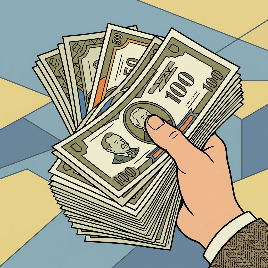 AI mnemonic illustration for the English word "bills"