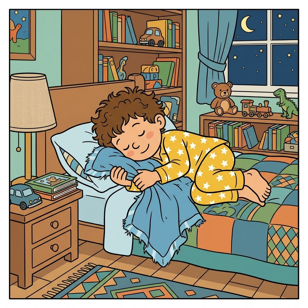 AI mnemonic illustration for the English word "blankie"