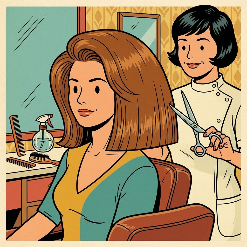 AI mnemonic illustration for the English word "blunt cut"