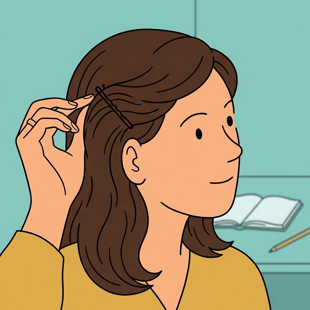 AI mnemonic illustration for the English word "bobby pin"