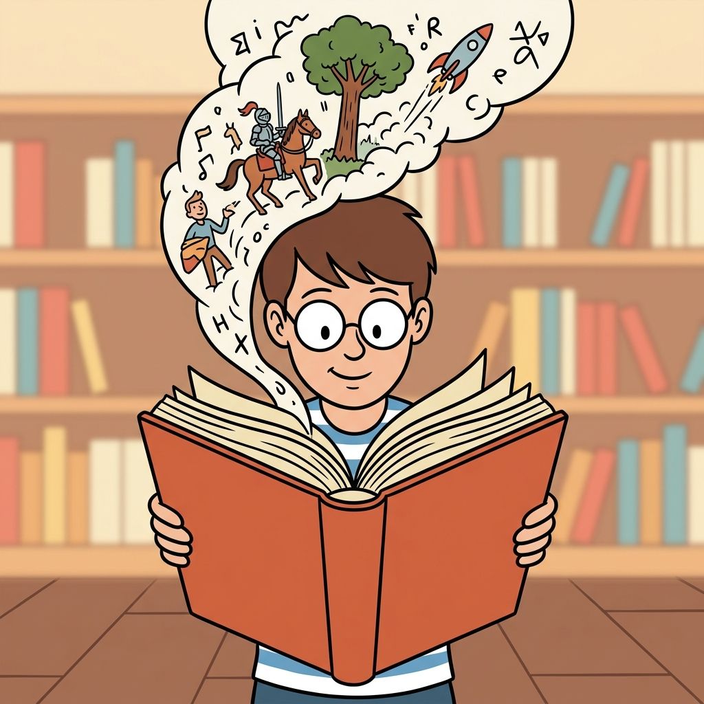 AI mnemonic illustration for the English word "book"