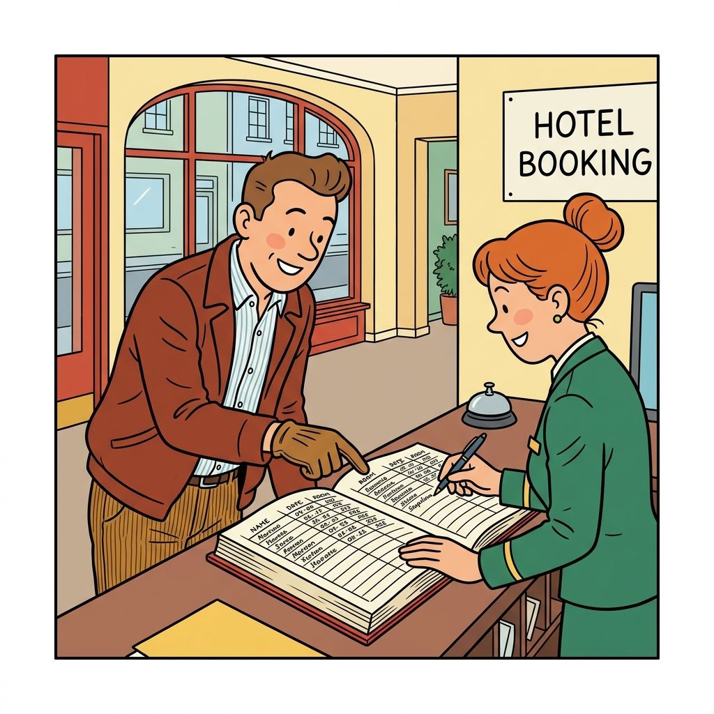 AI mnemonic illustration for the English word "booking"