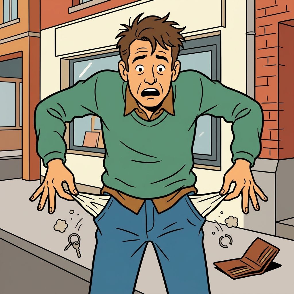 AI mnemonic illustration for the English word "broke"