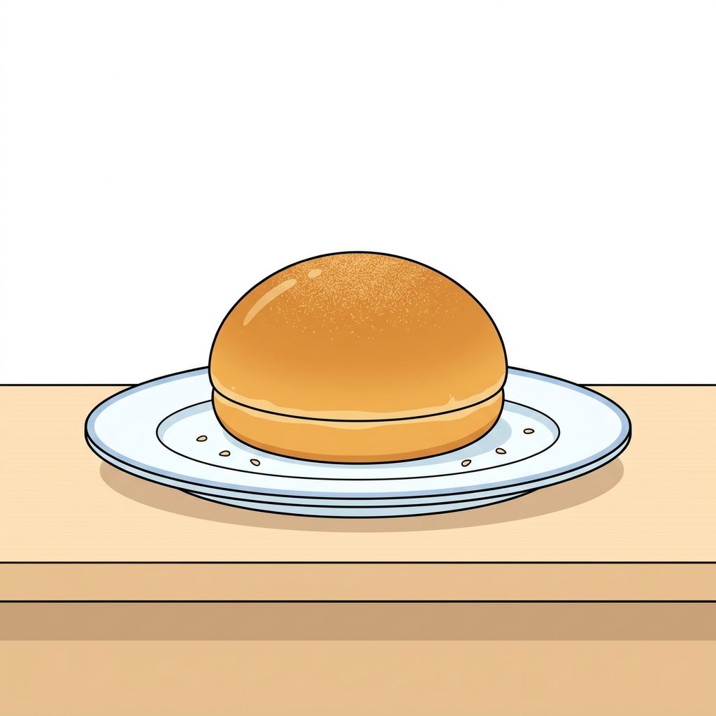 AI mnemonic illustration for the English word "bun"