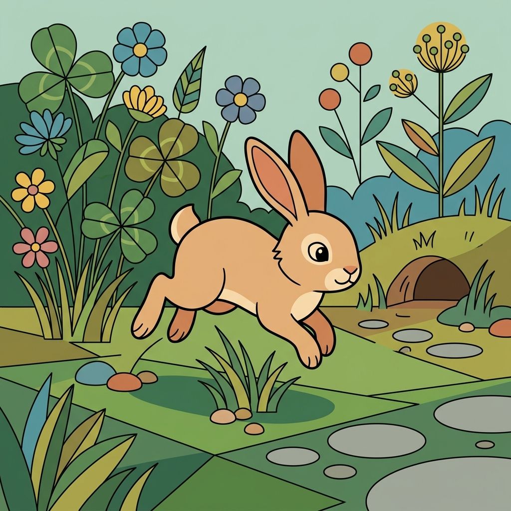 AI mnemonic illustration for the English word "bunny"