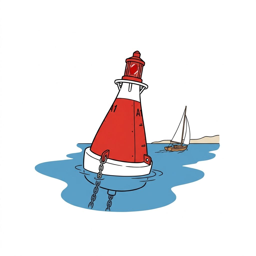AI mnemonic illustration for the English word "buoy"
