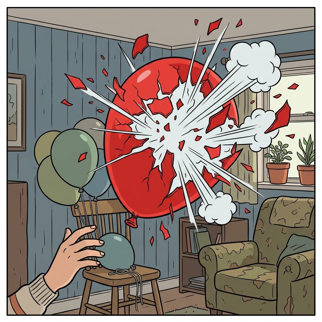 AI mnemonic illustration for the English word "burst"