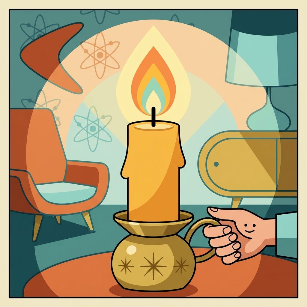 AI mnemonic illustration for the English word "candle"