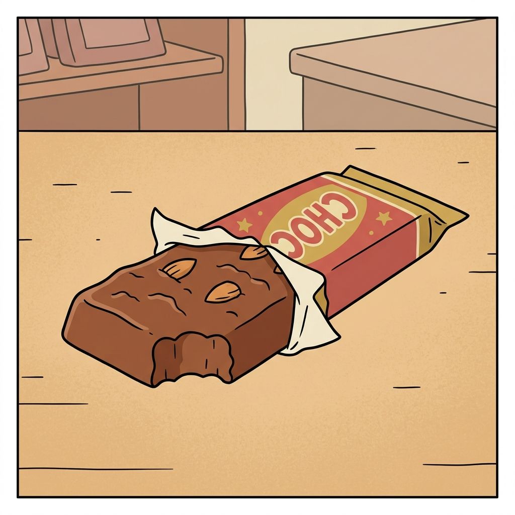 AI mnemonic illustration for the English word "candy bar"