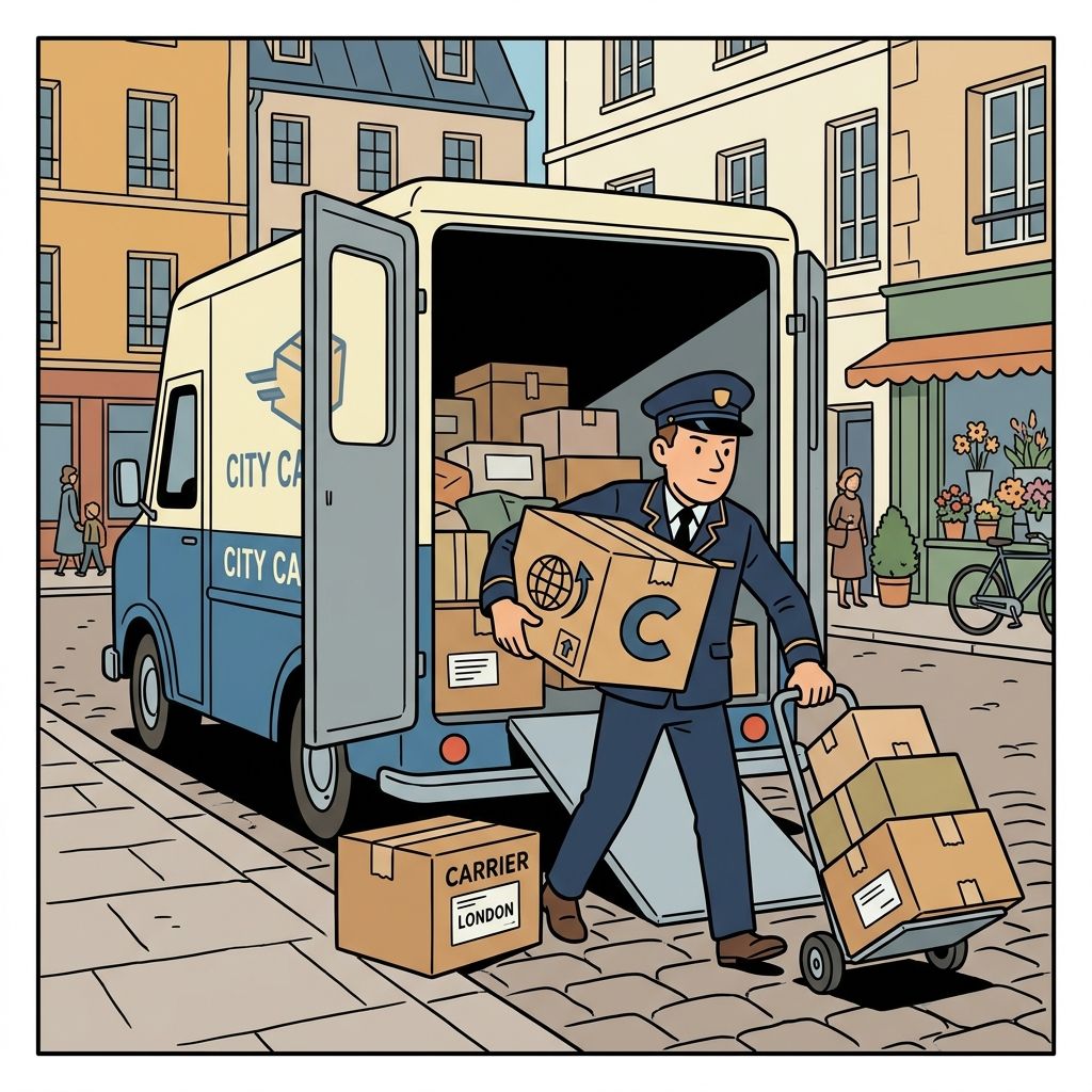 AI mnemonic illustration for the English word "carrier"