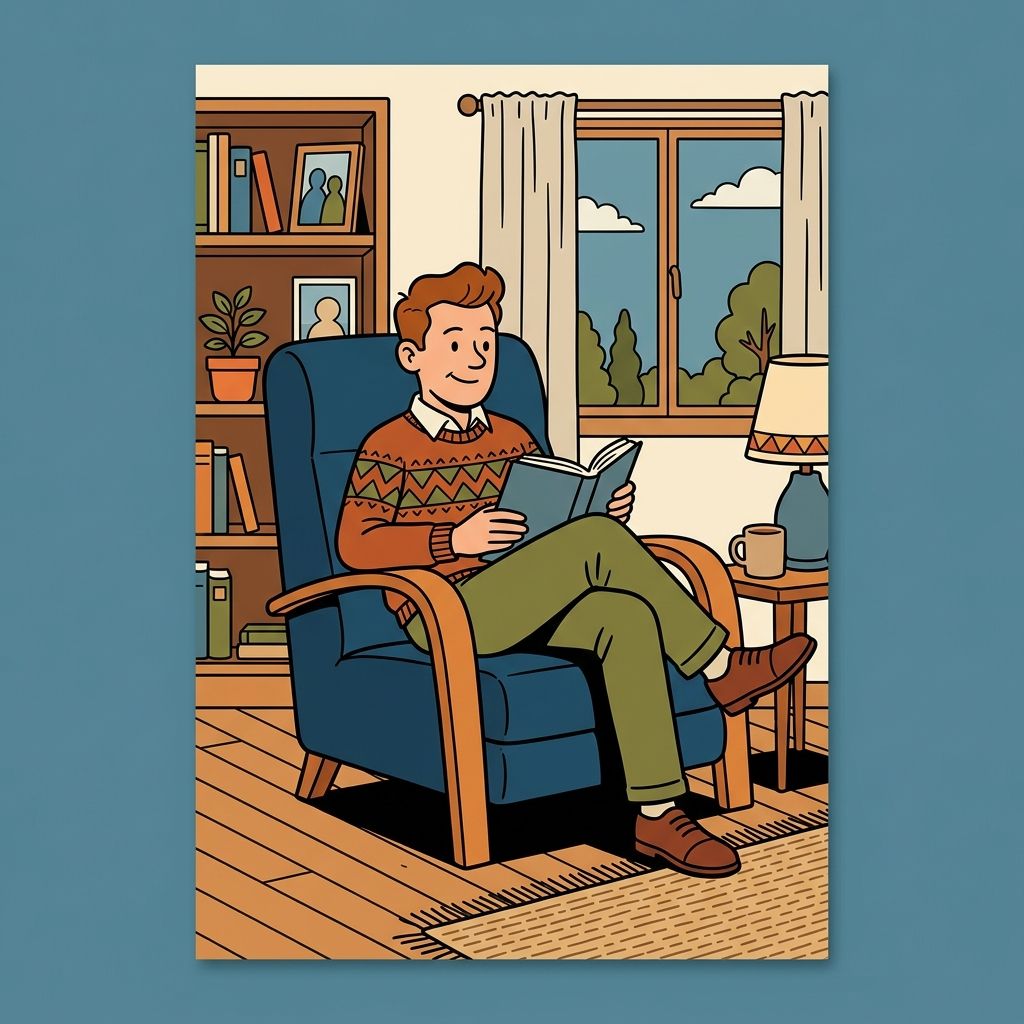 AI mnemonic illustration for the English word "chair"