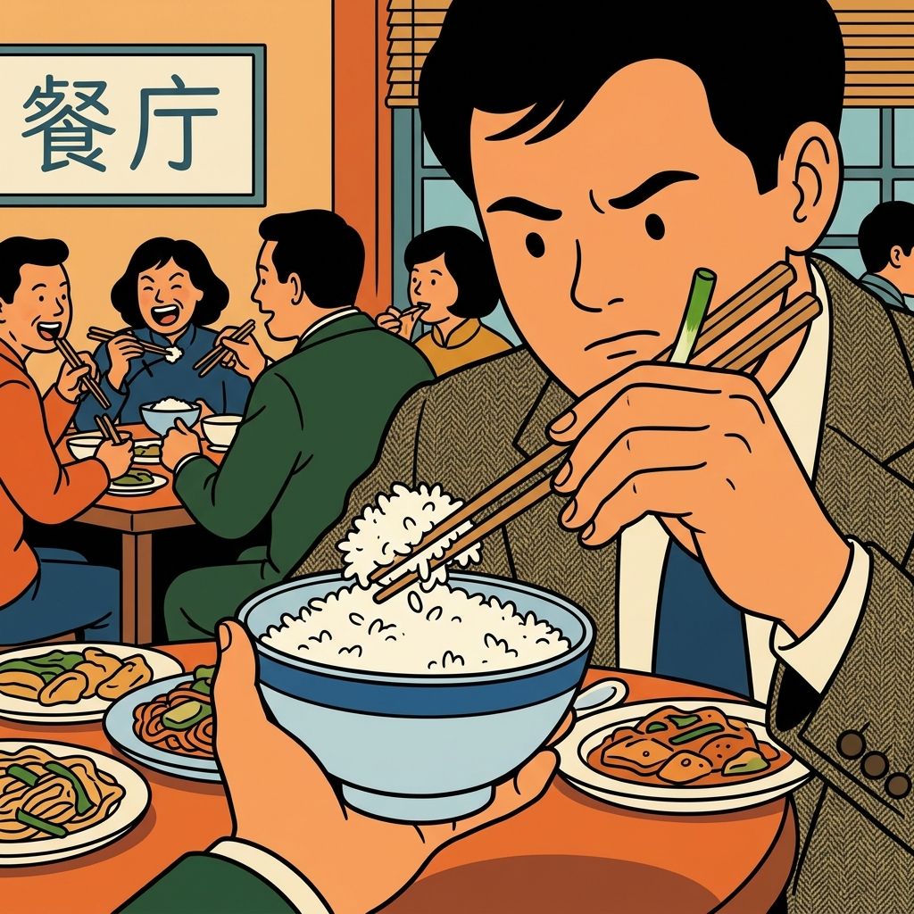 AI mnemonic illustration for the English word "chopsticks"
