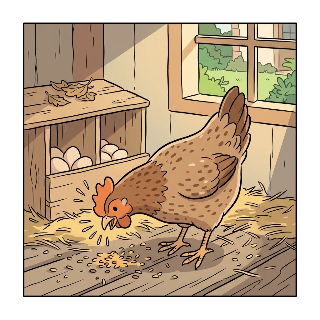 AI mnemonic illustration for the English word "cluck"