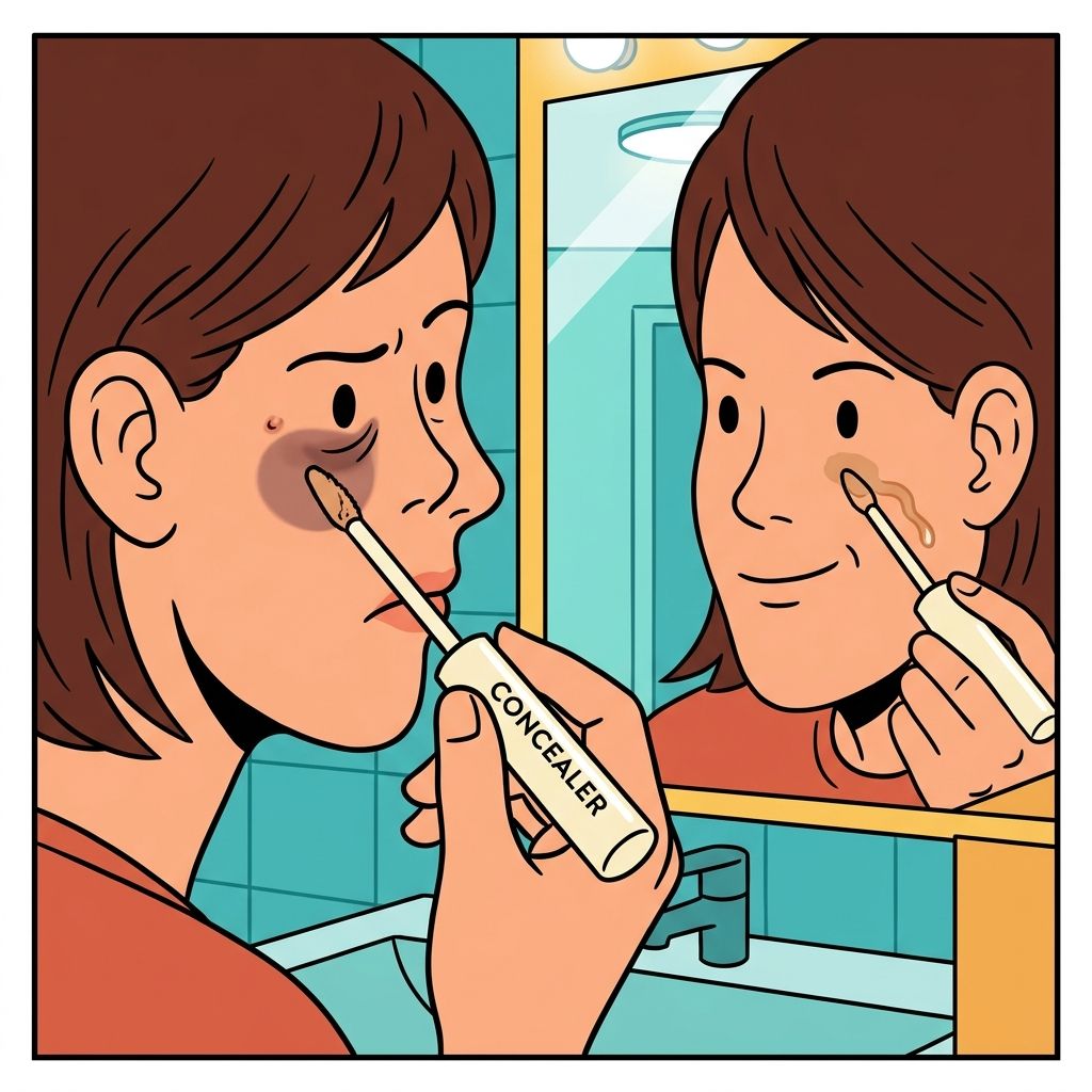 AI mnemonic illustration for the English word "concealer"