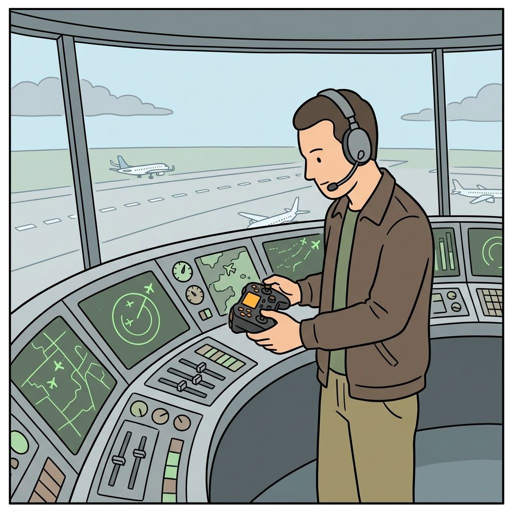 AI mnemonic illustration for the English word "controller"