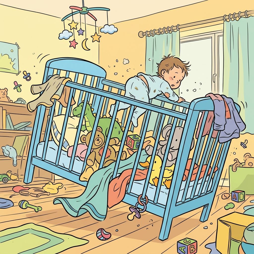 AI mnemonic illustration for the English word "crib"