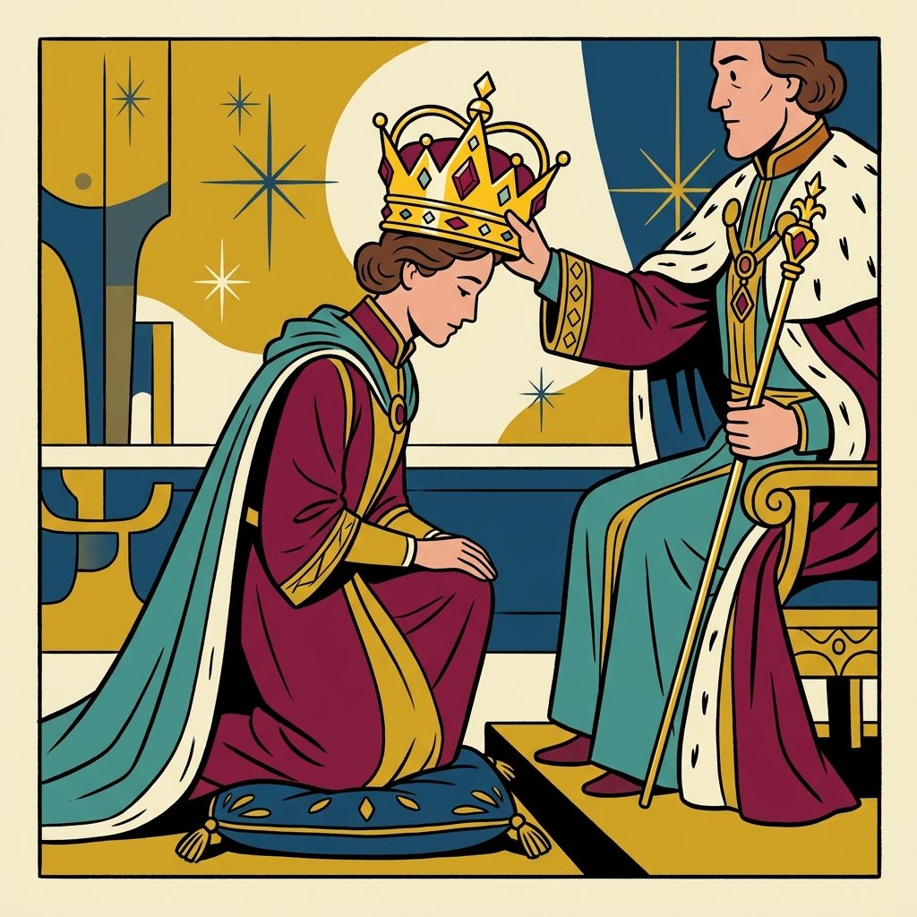 AI mnemonic illustration for the English word "crown"
