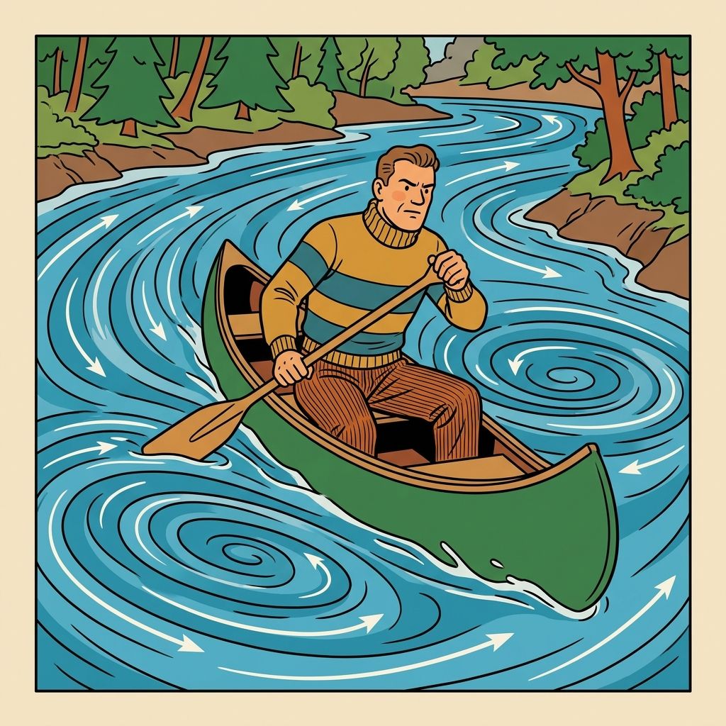 AI mnemonic illustration for the English word "current"