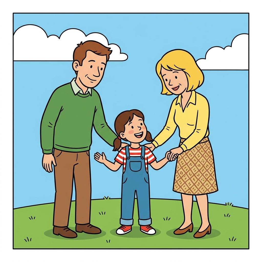 AI mnemonic illustration for the English word "daughter"