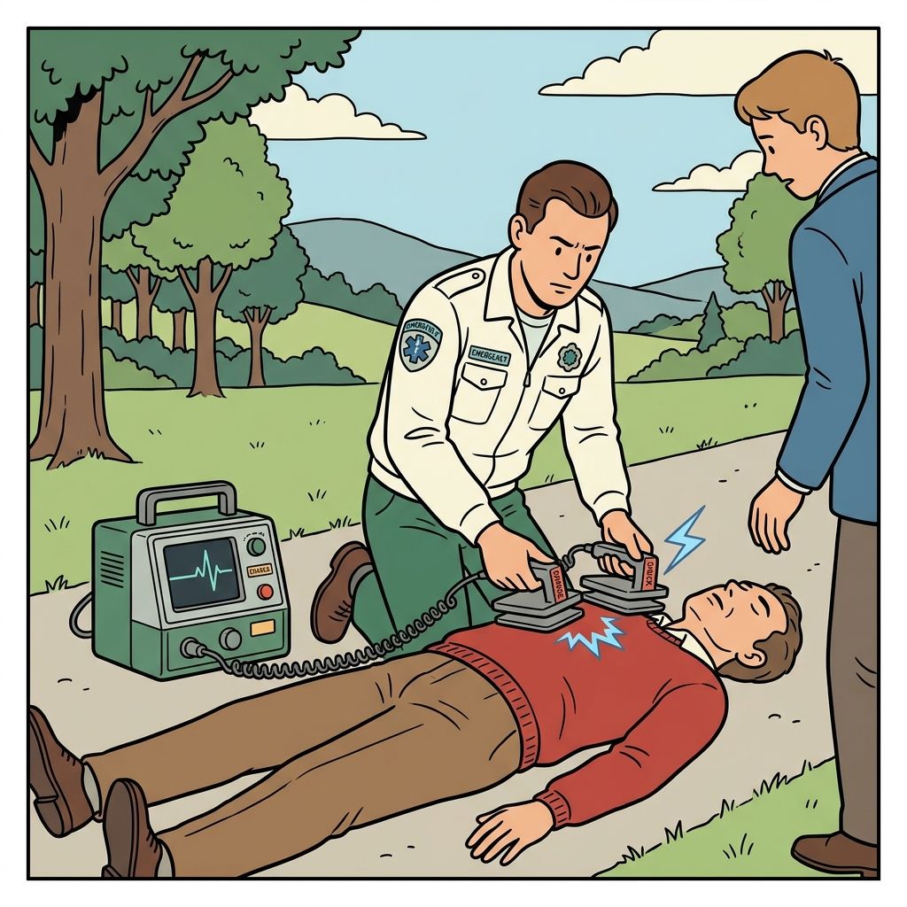 AI mnemonic illustration for the English word "defibrillator"