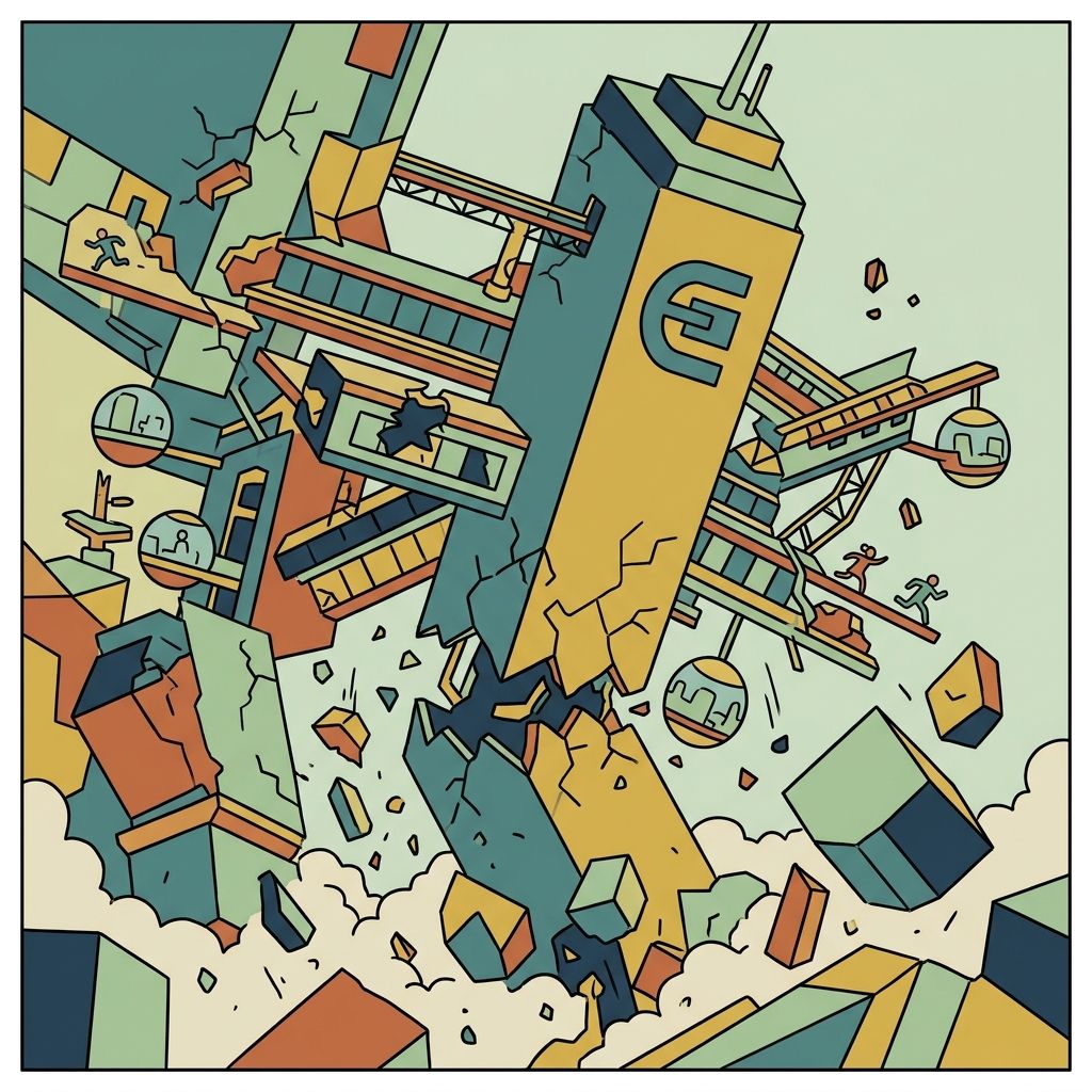 AI mnemonic illustration for the English word "demise"