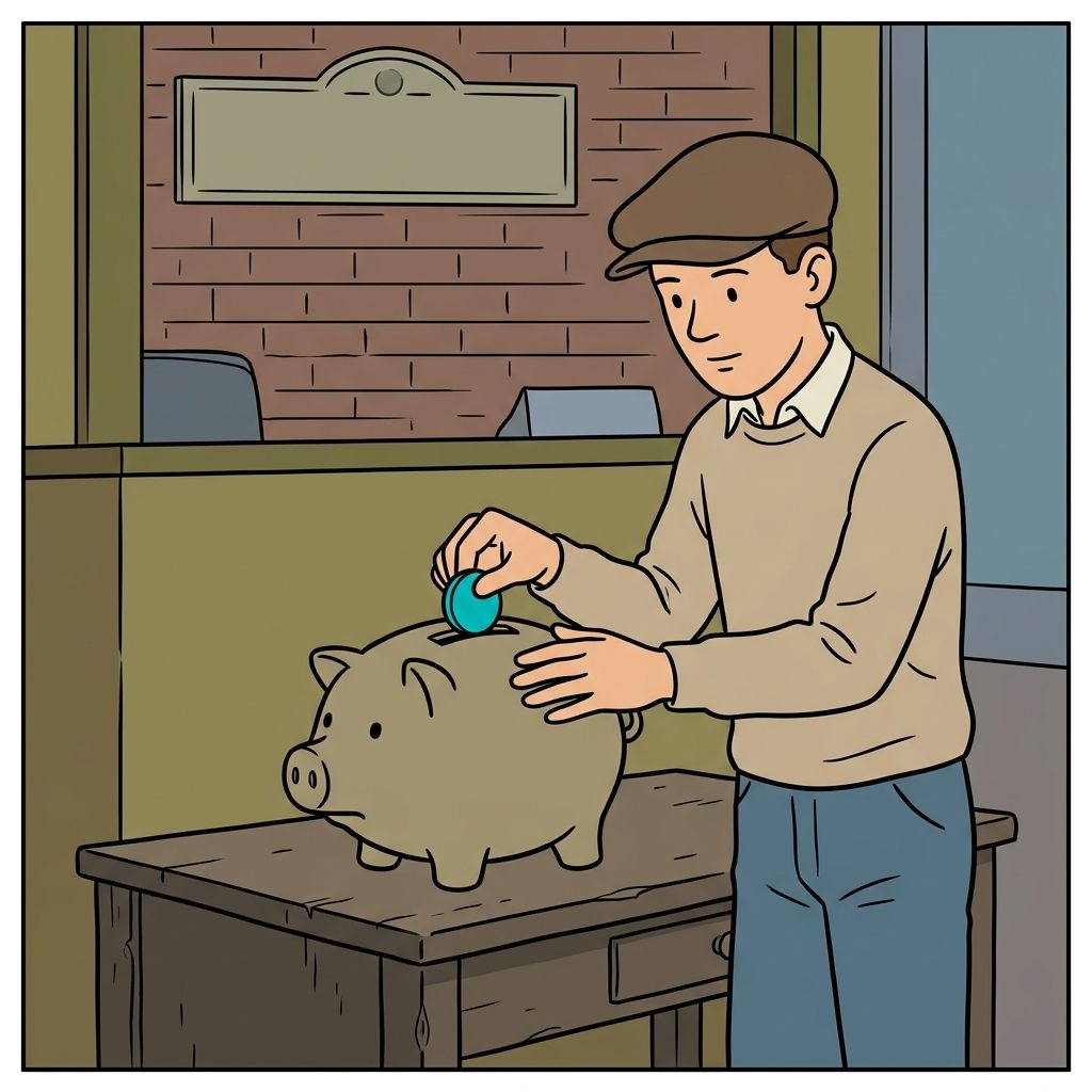 AI mnemonic illustration for the English word "deposit"