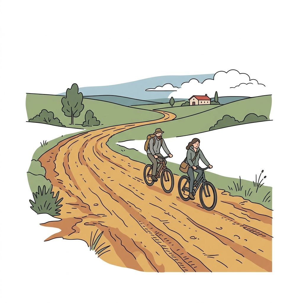 AI mnemonic illustration for the English word "dirt road"