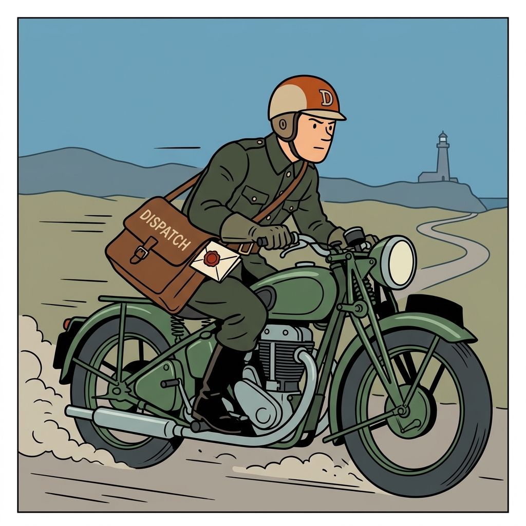 AI mnemonic illustration for the English word "dispatch"