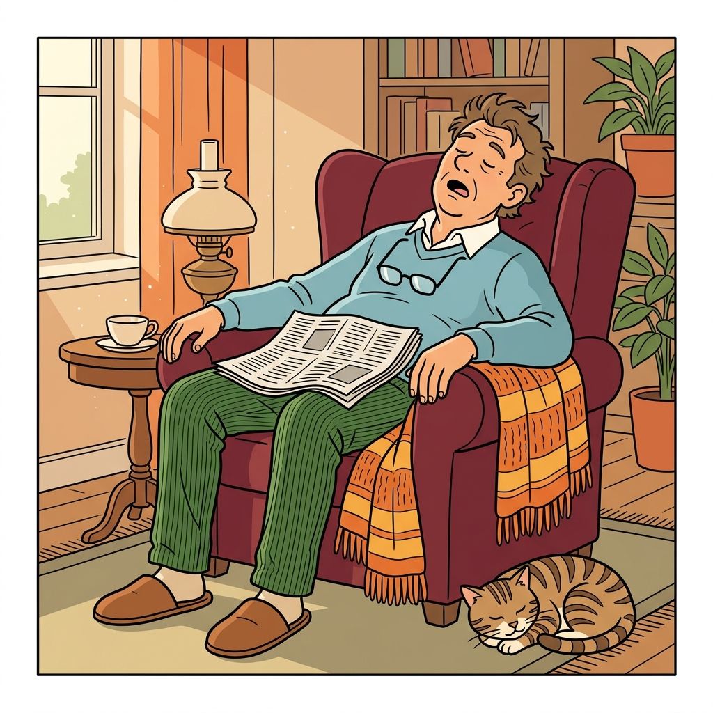 AI mnemonic illustration for the English word "doze"