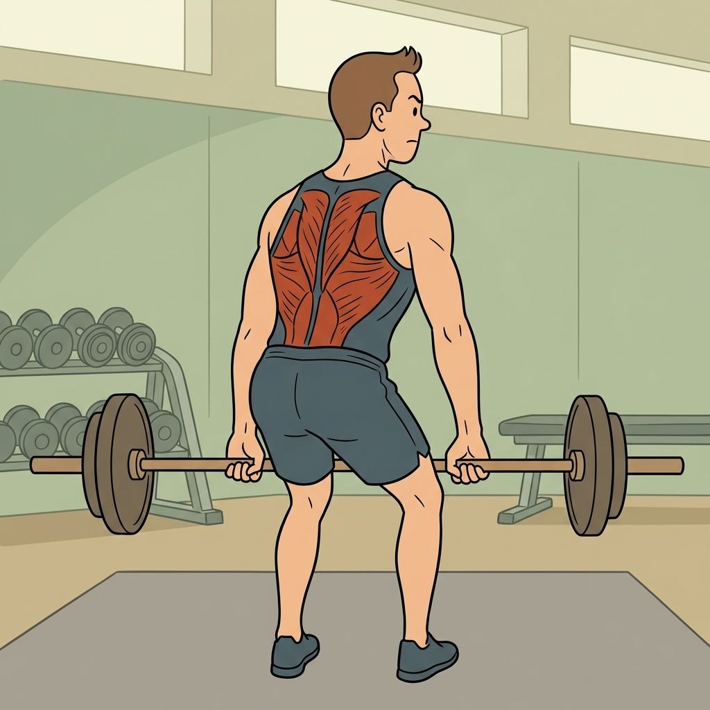 AI mnemonic illustration for the English word "erector spinae"