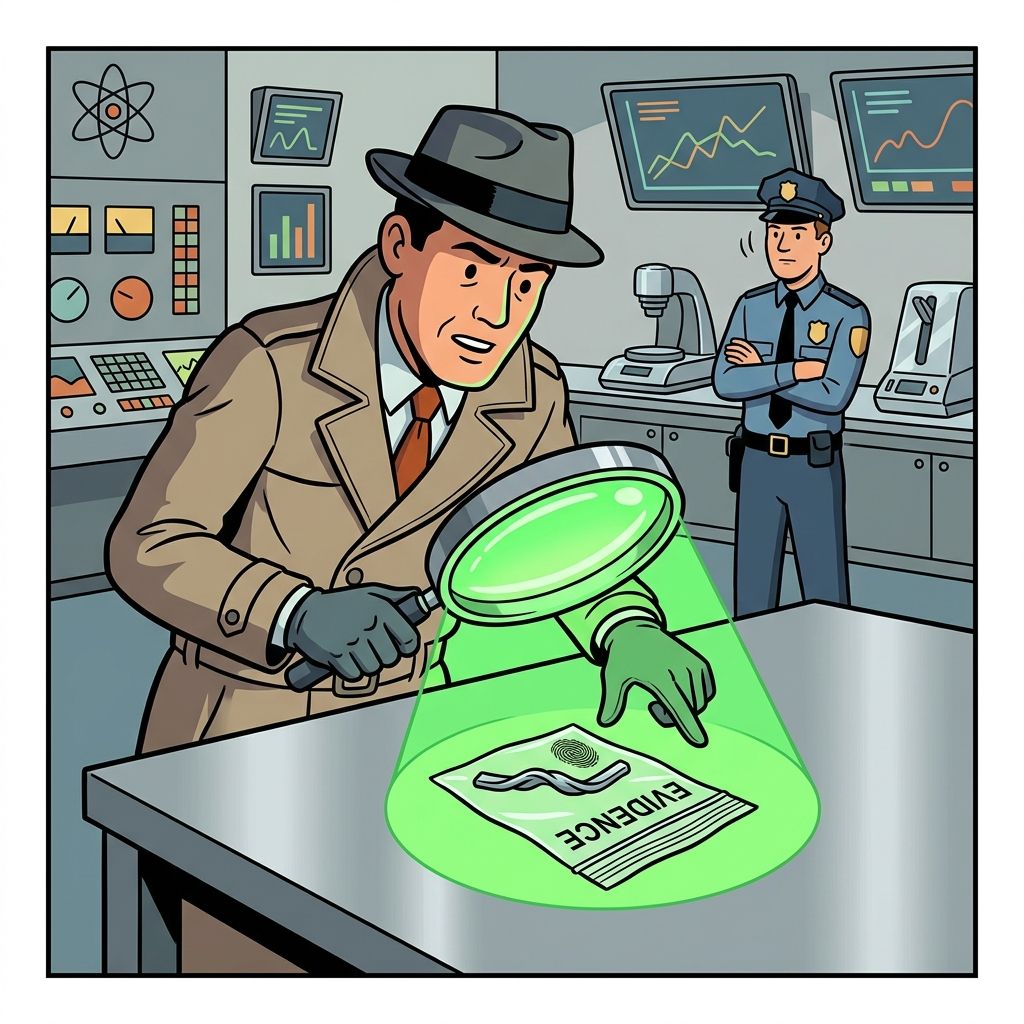 AI mnemonic illustration for the English word "evidence"