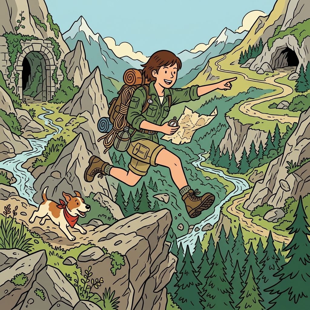AI mnemonic illustration for the English word "explore"